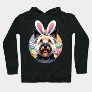 Skye Terrier with Bunny Ears Welcomes Easter Joy Hoodie